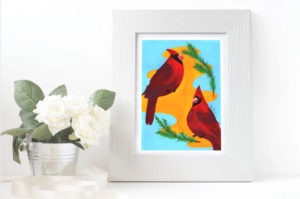 Cardinals & Pine Print