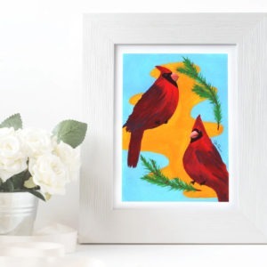Cardinals & Pine Print